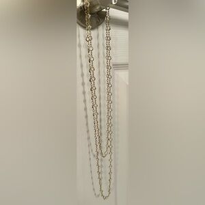 Vintage Clear Crystal Necklace Bezel Set Gold Tone